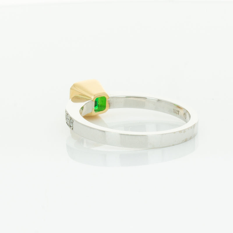 Deja Vu 18ct White Gold .70ct Emerald & Diamond Ring-Ring-Walker & Hall