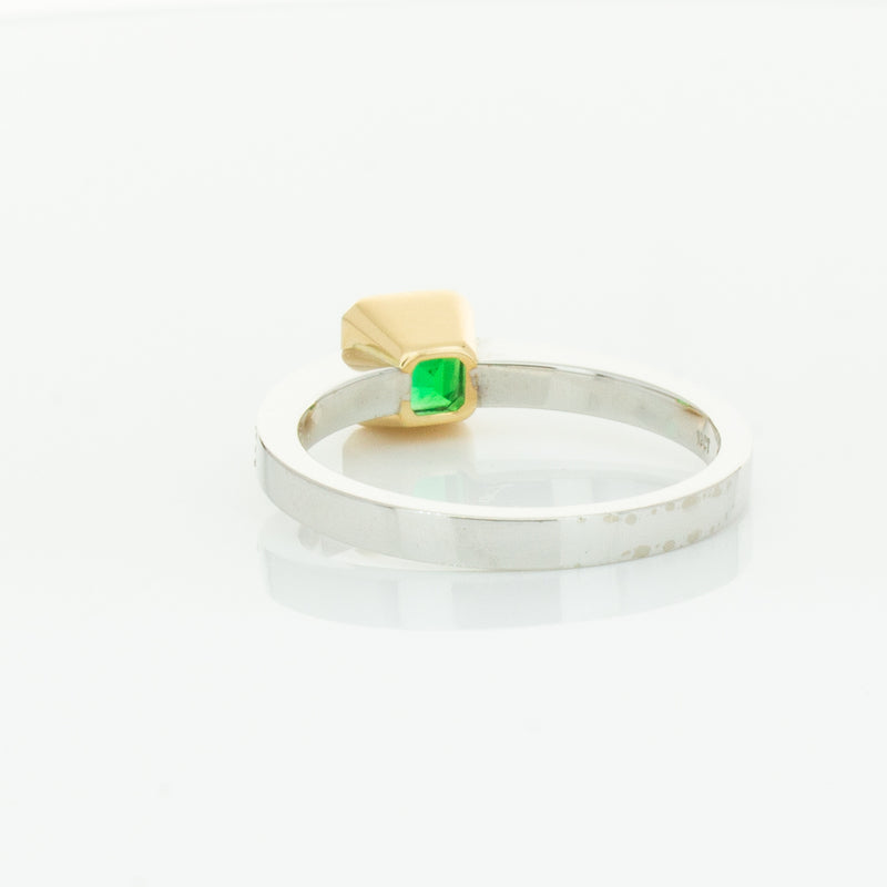 Deja Vu 18ct White Gold .70ct Emerald & Diamond Ring-Ring-Walker & Hall