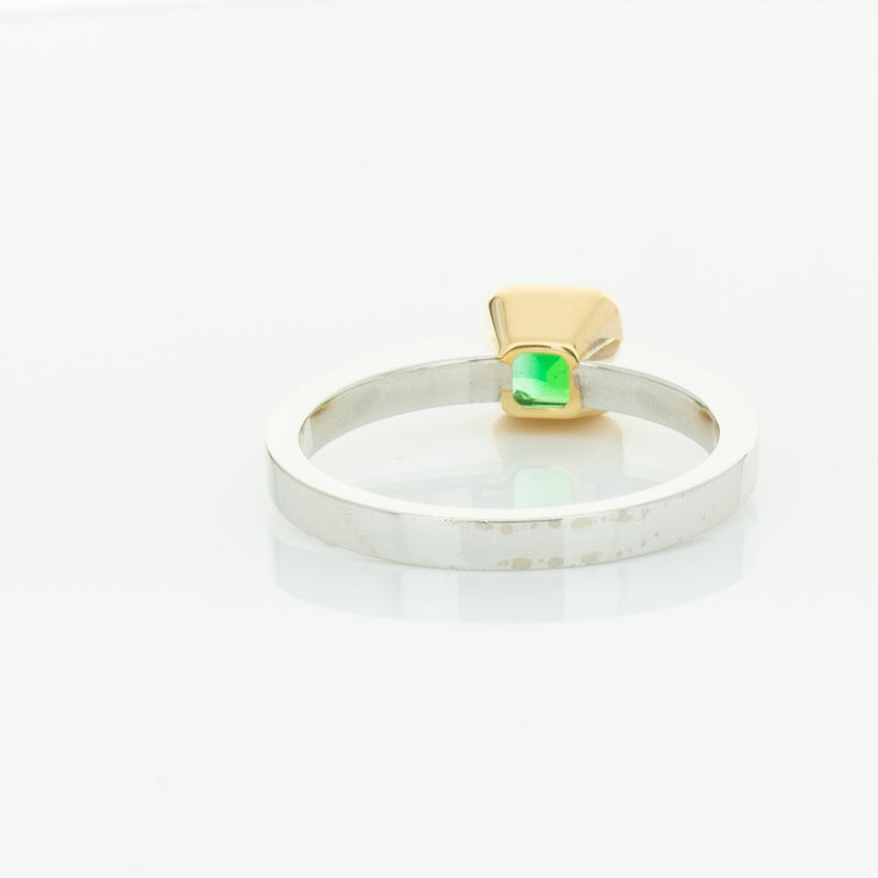 Deja Vu 18ct White Gold .70ct Emerald & Diamond Ring-Ring-Walker & Hall