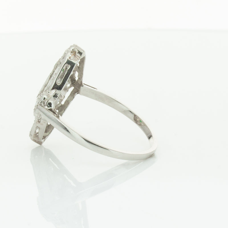 Vintage Platinum .40ct Diamond & Emerald Ring-Ring-Walker & Hall
