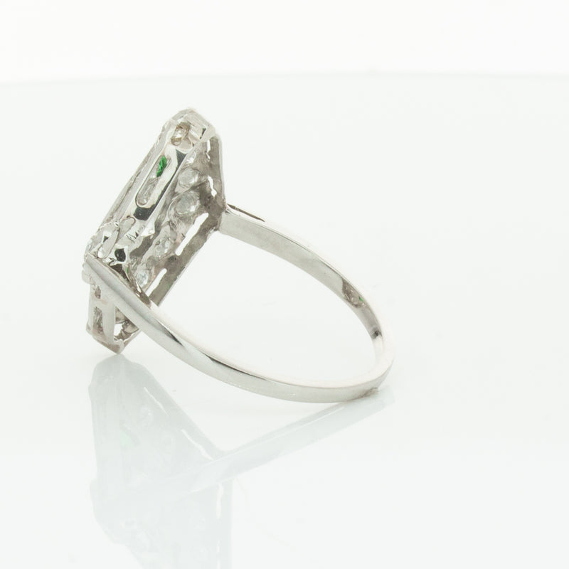 Vintage Platinum .40ct Diamond & Emerald Ring-Ring-Walker & Hall