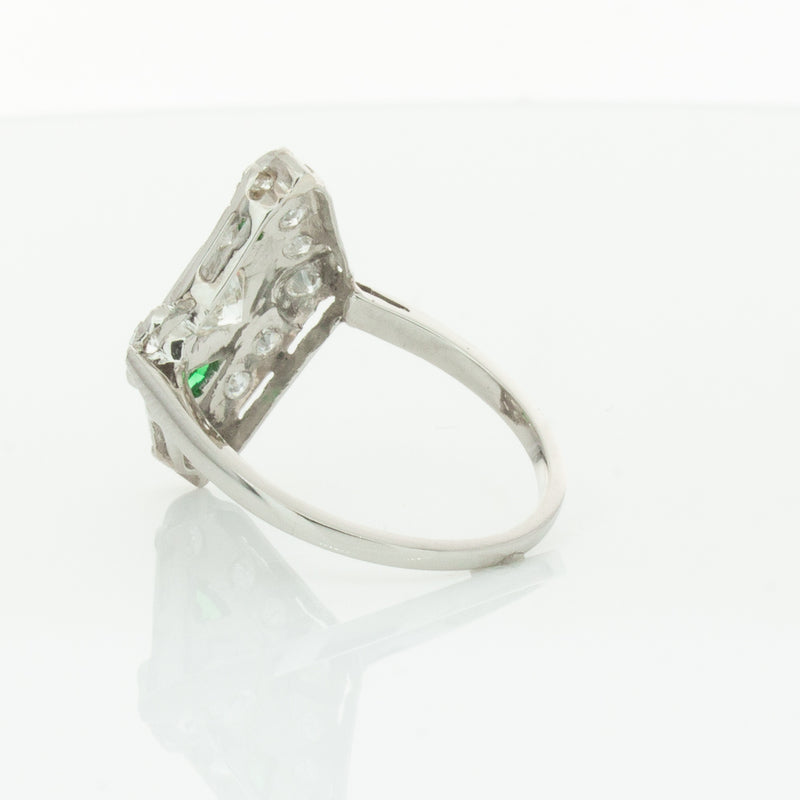 Vintage Platinum .40ct Diamond & Emerald Ring-Ring-Walker & Hall