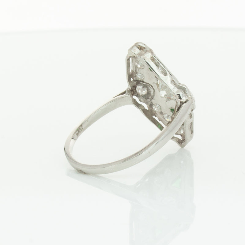 Vintage Platinum .40ct Diamond & Emerald Ring-Ring-Walker & Hall