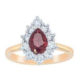 18ct Yellow Gold 1.20ct Ruby & Diamond Belle Ring - Ring - Walker & Hall