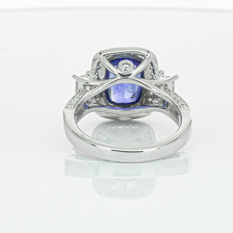 18ct White Gold 3.34ct Sapphire & Diamond Ring-Ring-Walker & Hall