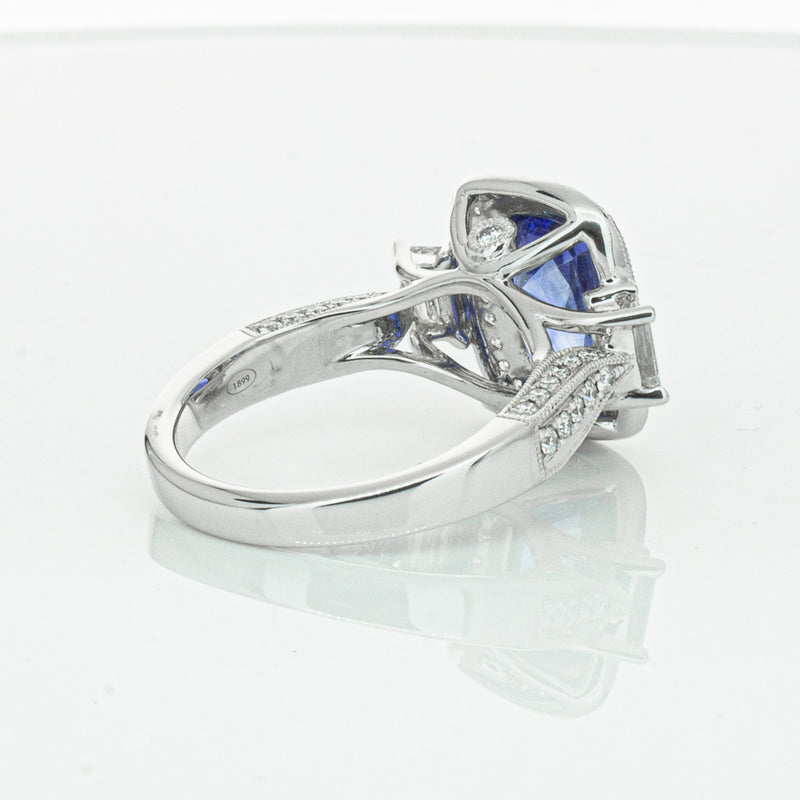 18ct White Gold 3.34ct Sapphire & Diamond Ring-Ring-Walker & Hall
