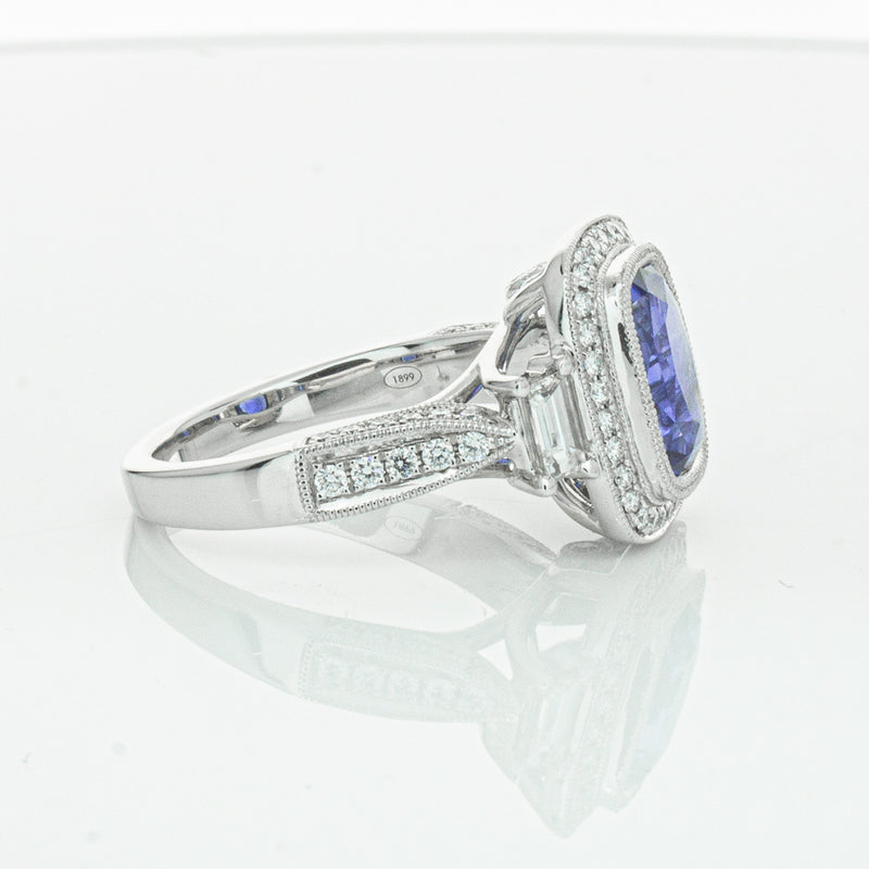 18ct White Gold 3.34ct Sapphire & Diamond Ring-Ring-Walker & Hall