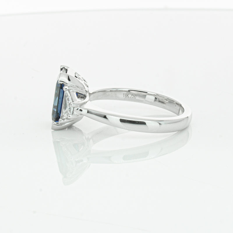 18ct White Gold Sapphire & Diamond Ring-Ring-Walker & Hall