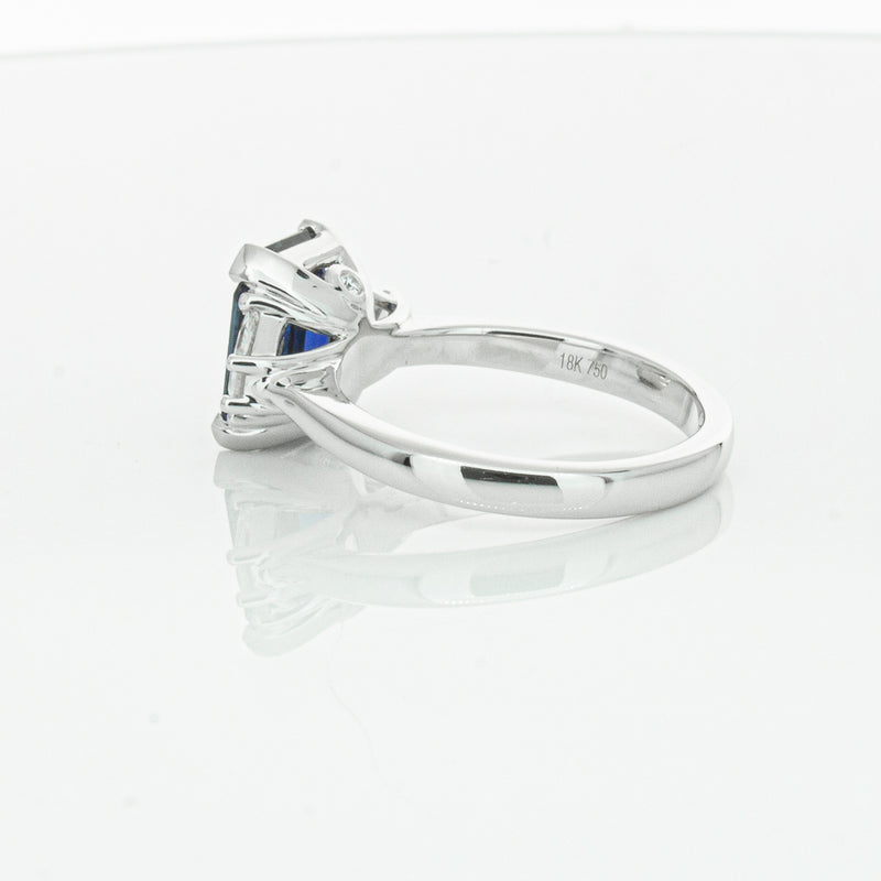 18ct White Gold Sapphire & Diamond Ring-Ring-Walker & Hall