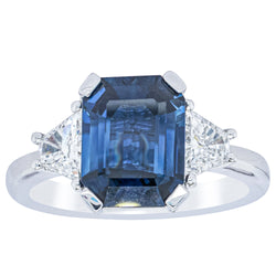 18ct White Gold 3.17ct Sapphire & Diamond Ring - Ring - Walker & Hall