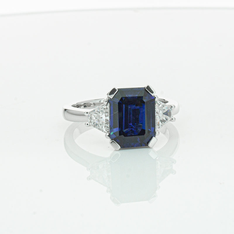 18ct White Gold Sapphire & Diamond Ring-Ring-Walker & Hall