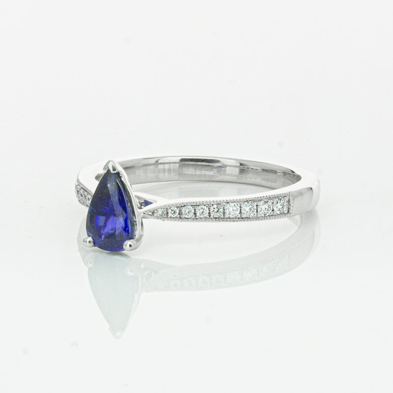 18ct White Gold Sapphire & Diamond Zenith Ring-Ring-Walker & Hall