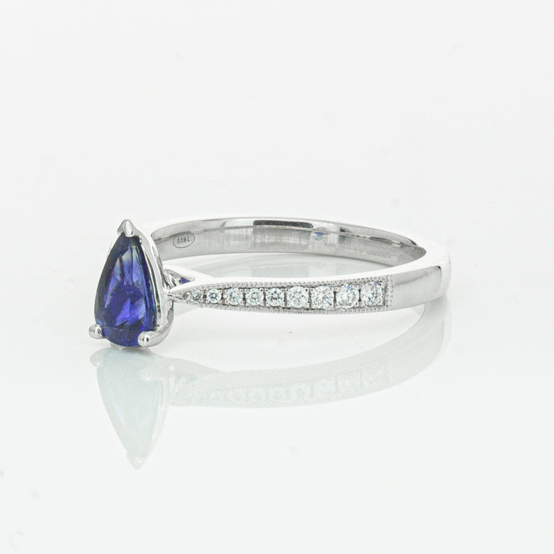 18ct White Gold Sapphire & Diamond Zenith Ring-Ring-Walker & Hall