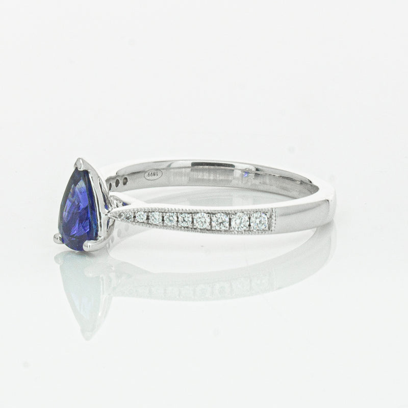 18ct White Gold Sapphire & Diamond Zenith Ring-Ring-Walker & Hall