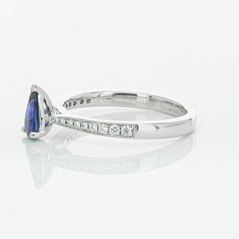 18ct White Gold Sapphire & Diamond Zenith Ring-Ring-Walker & Hall