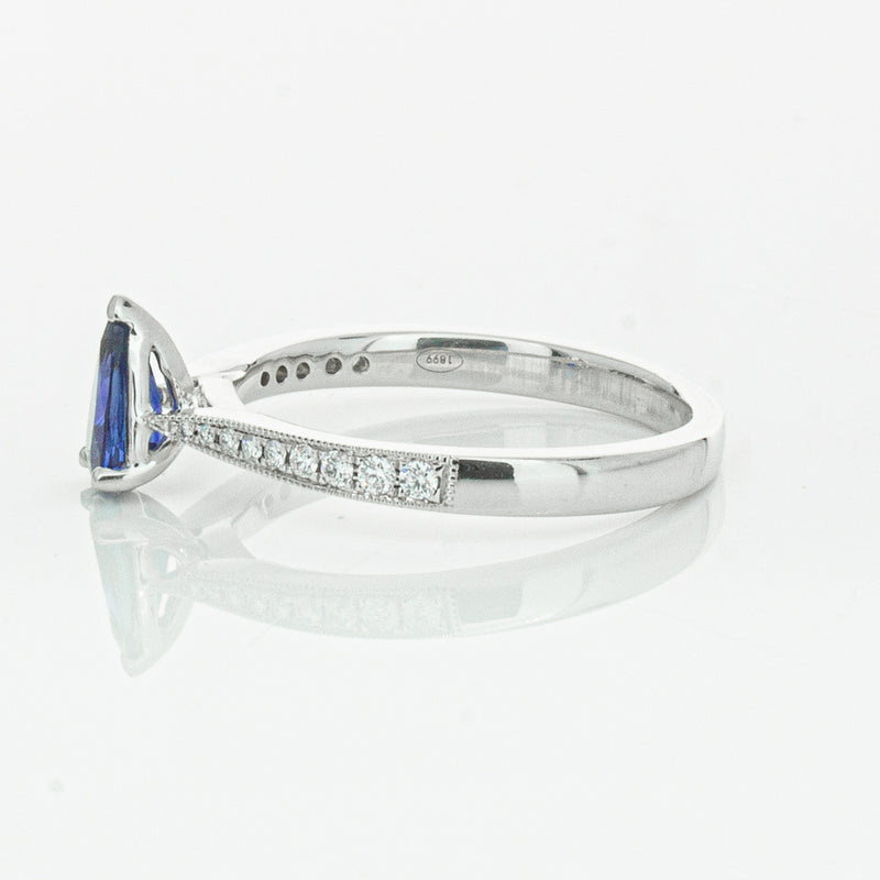 18ct White Gold Sapphire & Diamond Zenith Ring-Ring-Walker & Hall