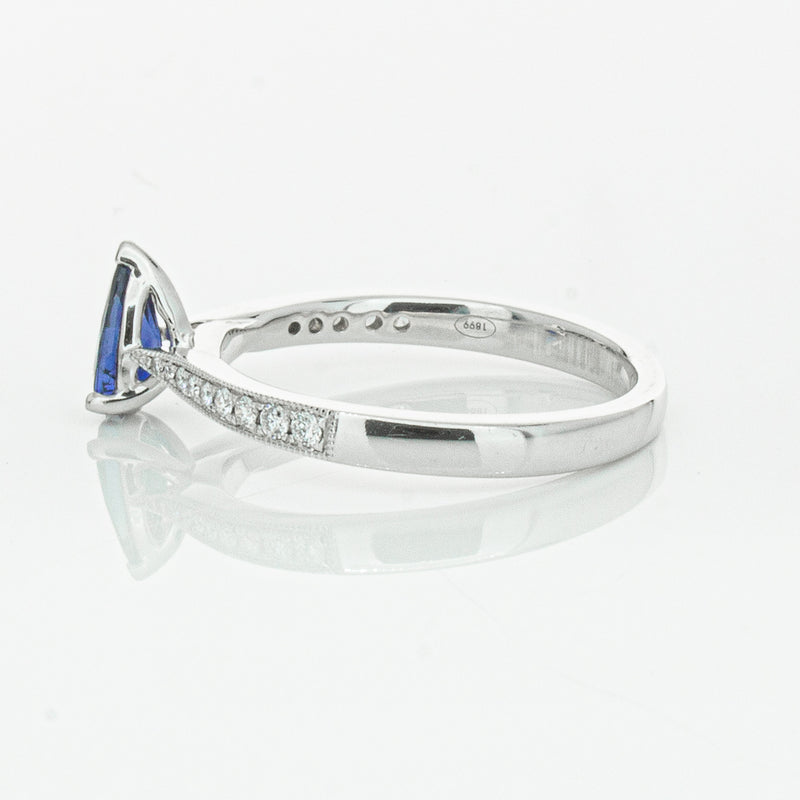 18ct White Gold Sapphire & Diamond Zenith Ring-Ring-Walker & Hall
