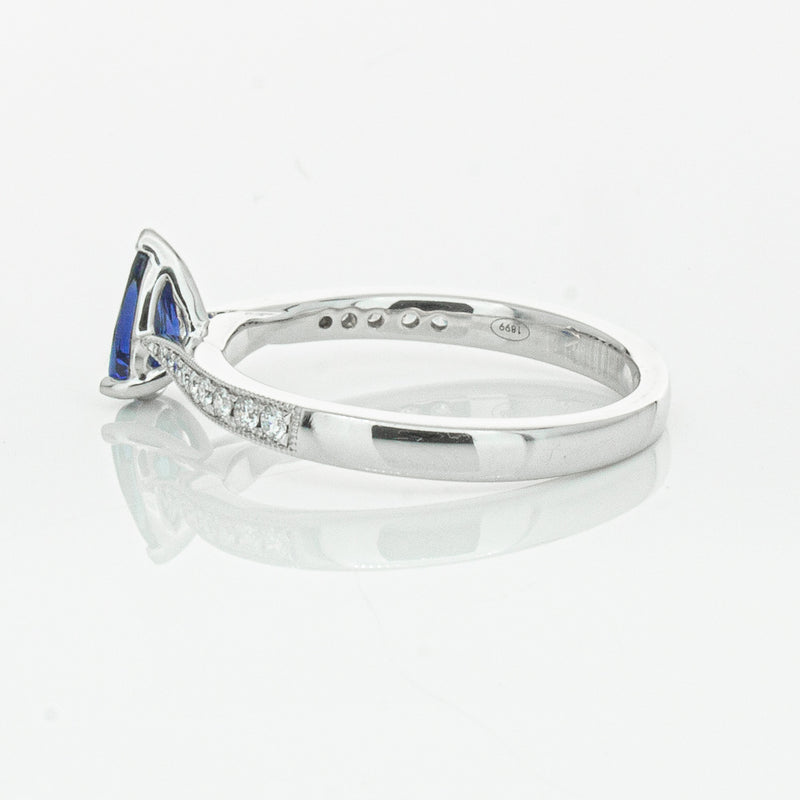 18ct White Gold Sapphire & Diamond Zenith Ring-Ring-Walker & Hall