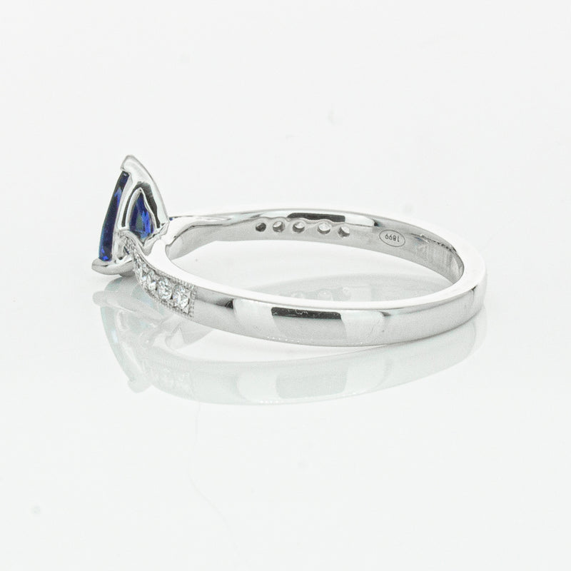 18ct White Gold Sapphire & Diamond Zenith Ring-Ring-Walker & Hall