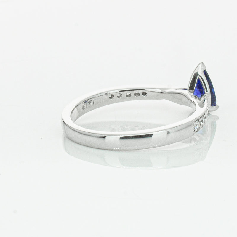 18ct White Gold Sapphire & Diamond Zenith Ring-Ring-Walker & Hall