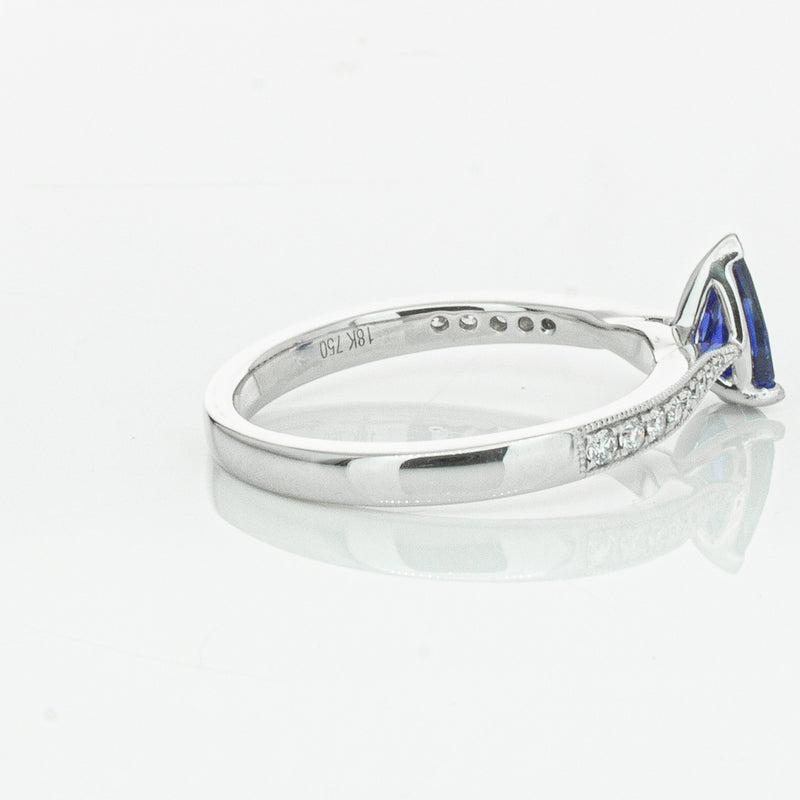 18ct White Gold Sapphire & Diamond Zenith Ring-Ring-Walker & Hall