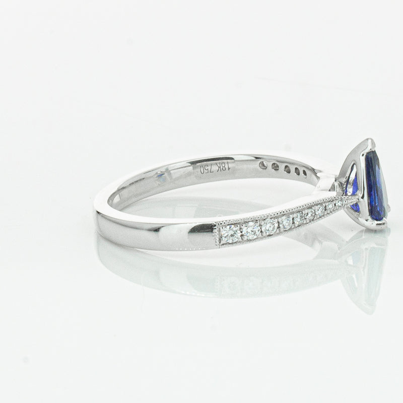 18ct White Gold Sapphire & Diamond Zenith Ring-Ring-Walker & Hall