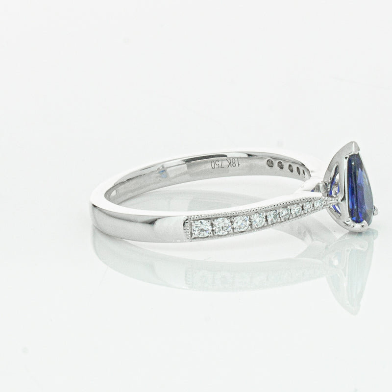 18ct White Gold Sapphire & Diamond Zenith Ring-Ring-Walker & Hall