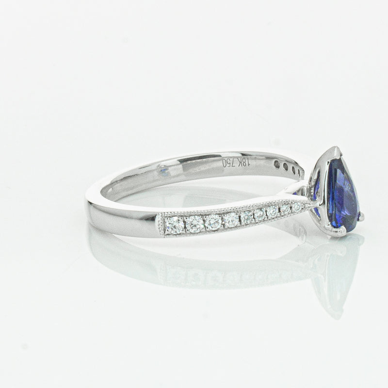 18ct White Gold Sapphire & Diamond Zenith Ring-Ring-Walker & Hall