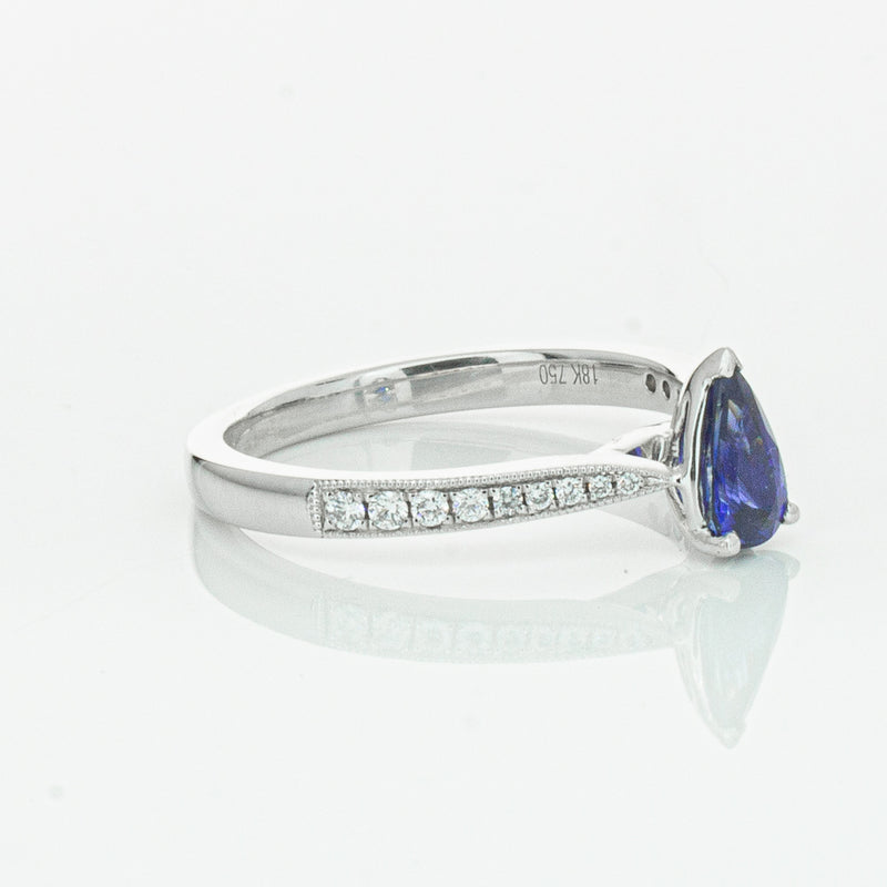 18ct White Gold Sapphire & Diamond Zenith Ring-Ring-Walker & Hall