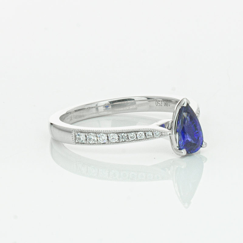 18ct White Gold Sapphire & Diamond Zenith Ring-Ring-Walker & Hall