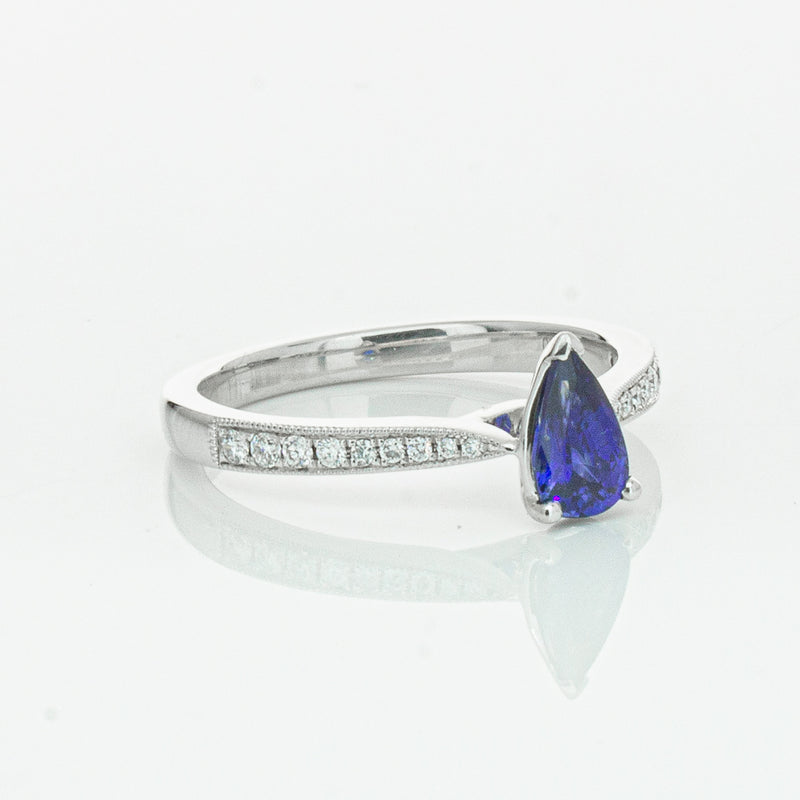 18ct White Gold Sapphire & Diamond Zenith Ring-Ring-Walker & Hall