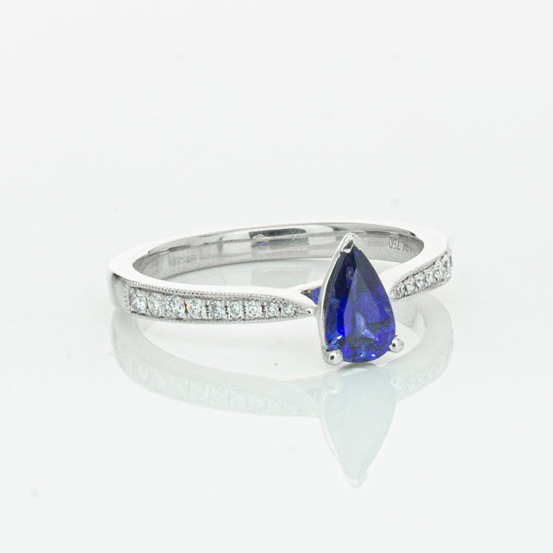 18ct White Gold Sapphire & Diamond Zenith Ring-Ring-Walker & Hall