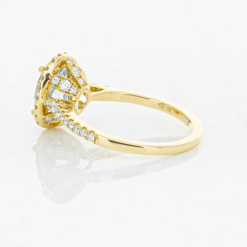 18ct Yellow Gold 1.58ct Aquamarine & Diamond Sierra Ring-Ring-Walker & Hall