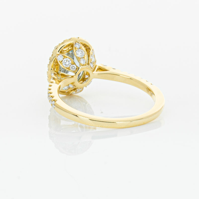 18ct Yellow Gold 1.58ct Aquamarine & Diamond Sierra Ring-Ring-Walker & Hall