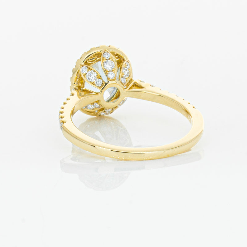 18ct Yellow Gold 1.58ct Aquamarine & Diamond Sierra Ring-Ring-Walker & Hall