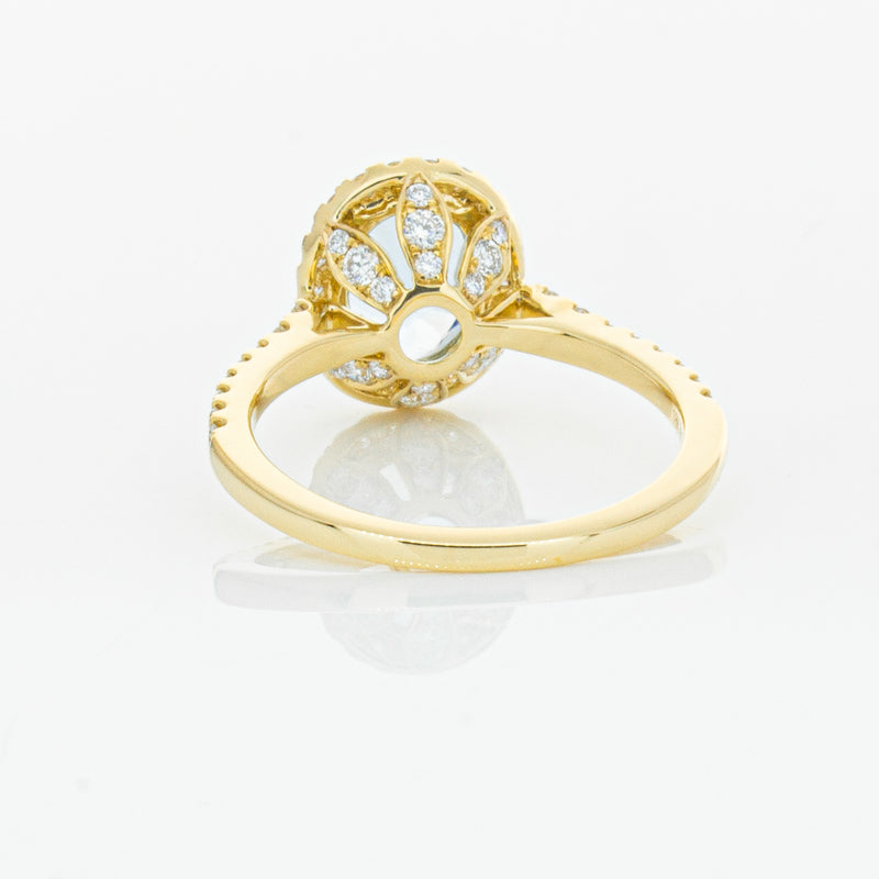 18ct Yellow Gold 1.58ct Aquamarine & Diamond Sierra Ring-Ring-Walker & Hall