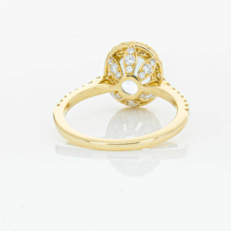 18ct Yellow Gold 1.58ct Aquamarine & Diamond Sierra Ring-Ring-Walker & Hall