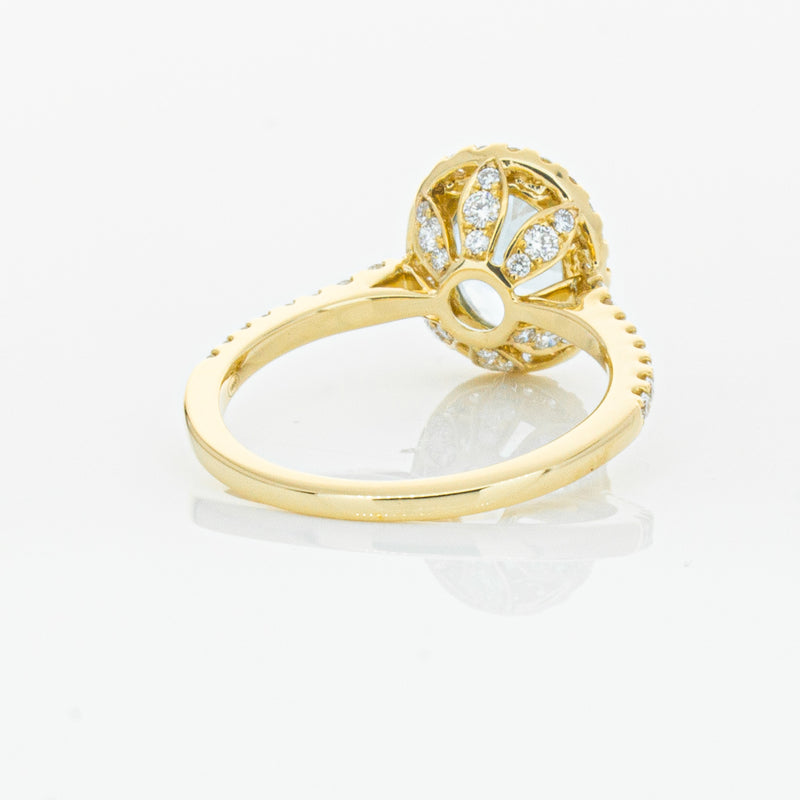 18ct Yellow Gold 1.58ct Aquamarine & Diamond Sierra Ring-Ring-Walker & Hall