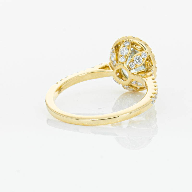 18ct Yellow Gold 1.58ct Aquamarine & Diamond Sierra Ring-Ring-Walker & Hall