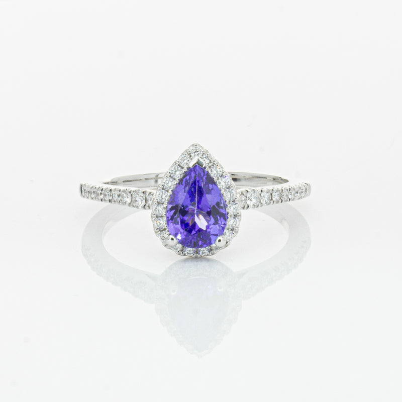 18ct White Gold 1.08ct Tanzanite & Diamond Mini Sierra Ring-Ring-Walker & Hall