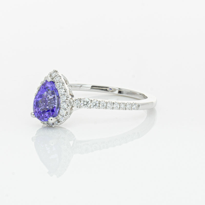 18ct White Gold 1.08ct Tanzanite & Diamond Mini Sierra Ring-Ring-Walker & Hall