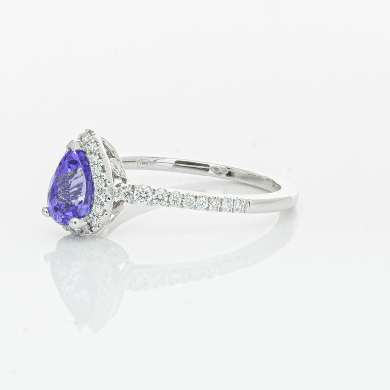 18ct White Gold 1.08ct Tanzanite & Diamond Mini Sierra Ring-Ring-Walker & Hall