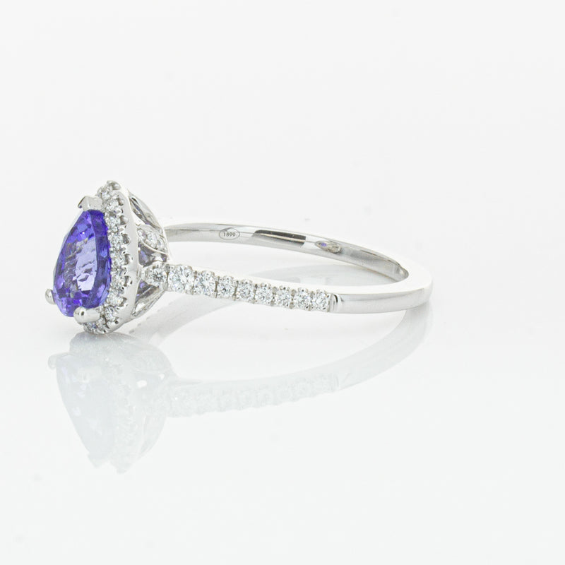 18ct White Gold 1.08ct Tanzanite & Diamond Mini Sierra Ring-Ring-Walker & Hall