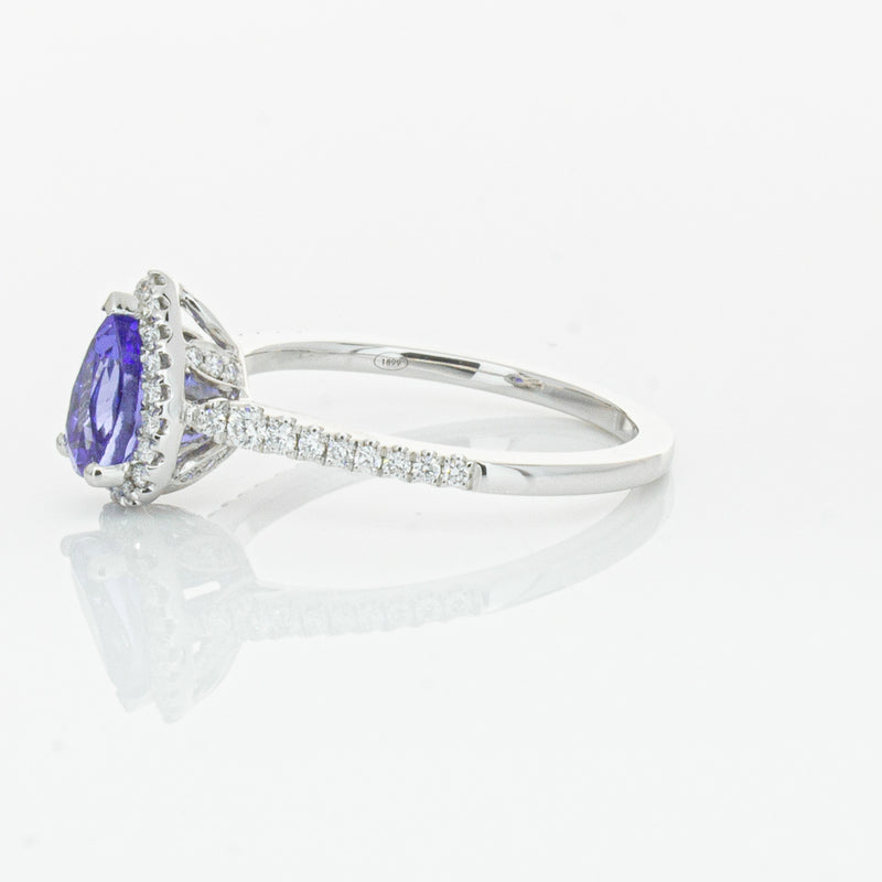18ct White Gold 1.08ct Tanzanite & Diamond Mini Sierra Ring-Ring-Walker & Hall