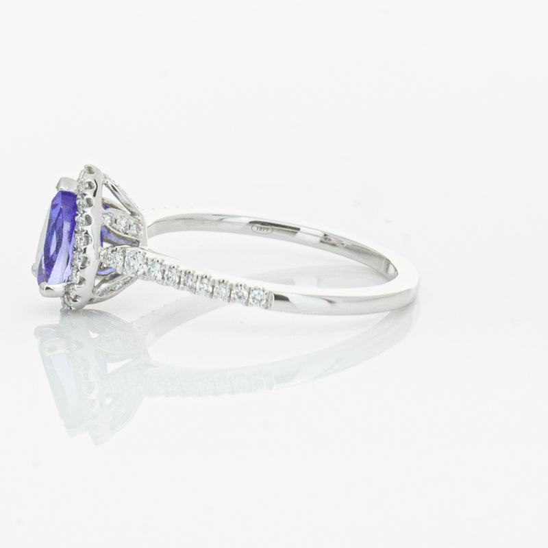 18ct White Gold 1.08ct Tanzanite & Diamond Mini Sierra Ring-Ring-Walker & Hall