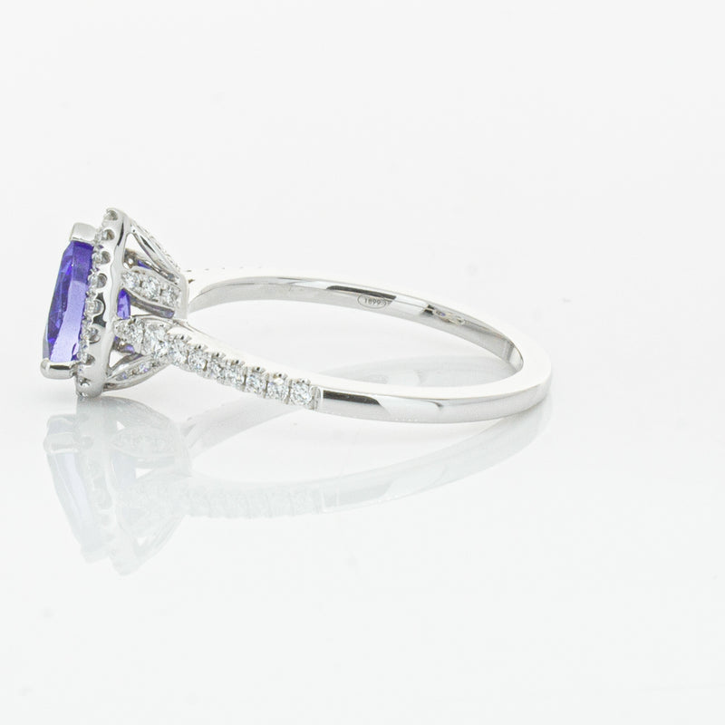 18ct White Gold 1.08ct Tanzanite & Diamond Mini Sierra Ring-Ring-Walker & Hall