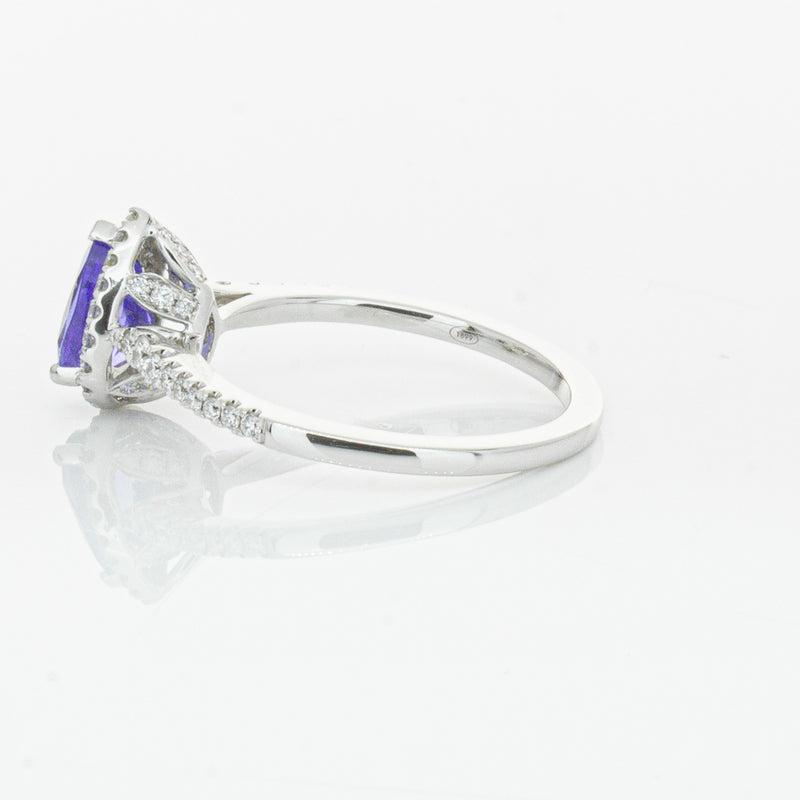 18ct White Gold 1.08ct Tanzanite & Diamond Mini Sierra Ring-Ring-Walker & Hall