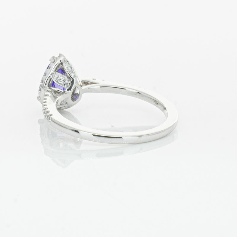18ct White Gold 1.08ct Tanzanite & Diamond Mini Sierra Ring-Ring-Walker & Hall