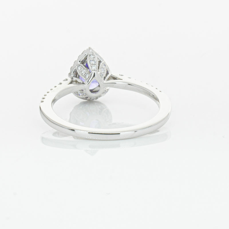 18ct White Gold 1.08ct Tanzanite & Diamond Mini Sierra Ring-Ring-Walker & Hall