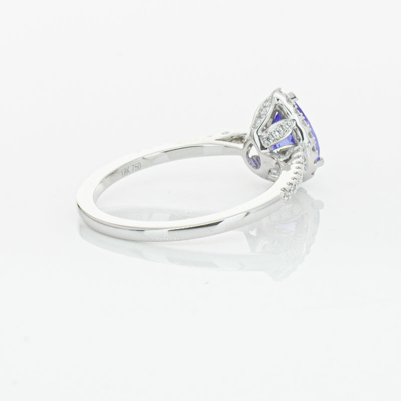 18ct White Gold 1.08ct Tanzanite & Diamond Mini Sierra Ring-Ring-Walker & Hall